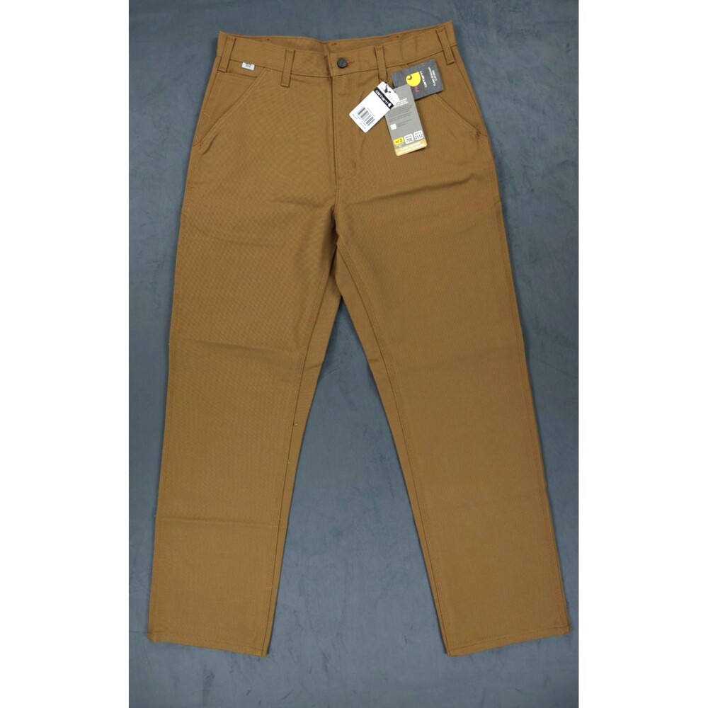 Carhartt FR Flame Resistant Work Pants Mens 33x32 Brown Duck Canvas FRB229 NWT